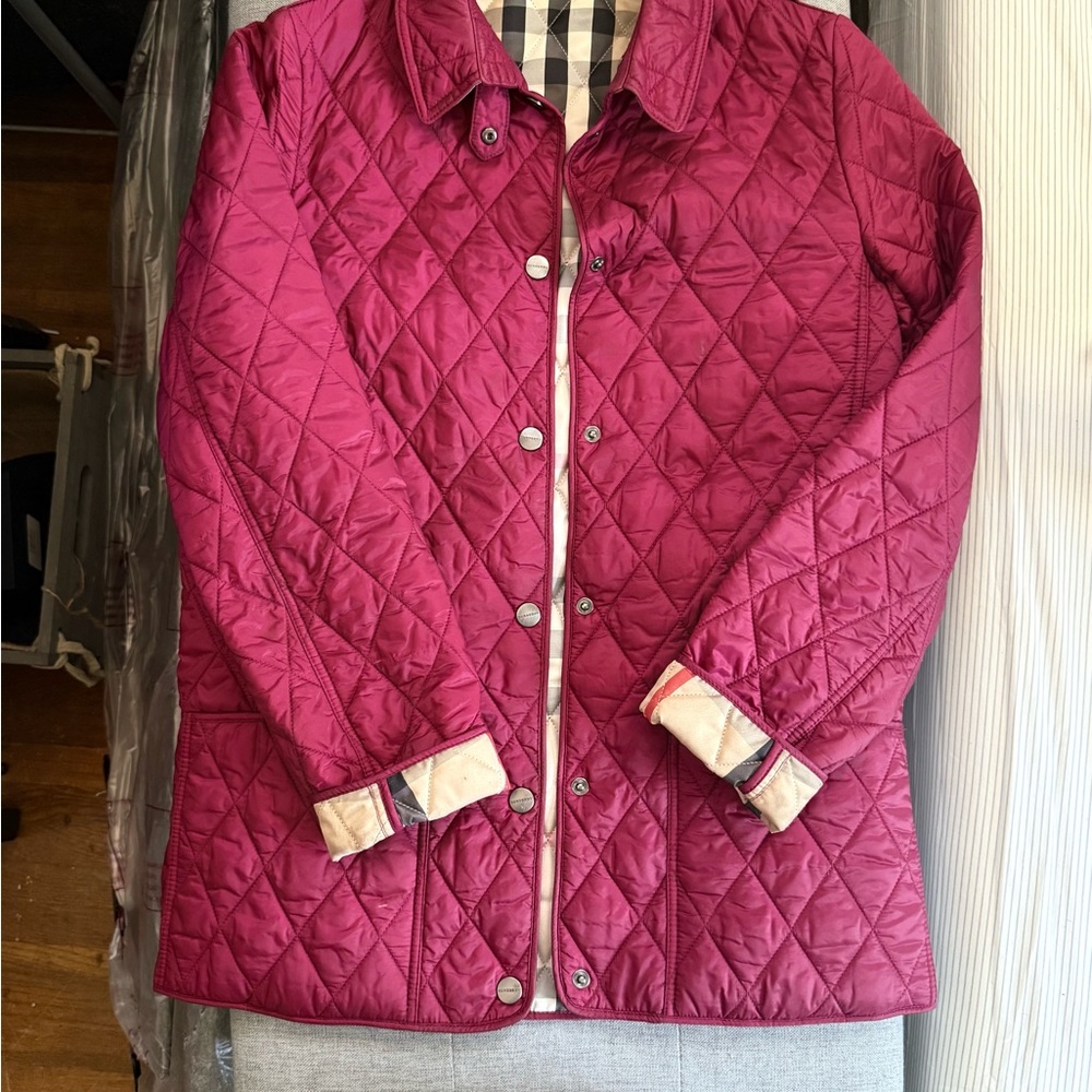 Burberry Kids Quilted Jacket - Burgundy